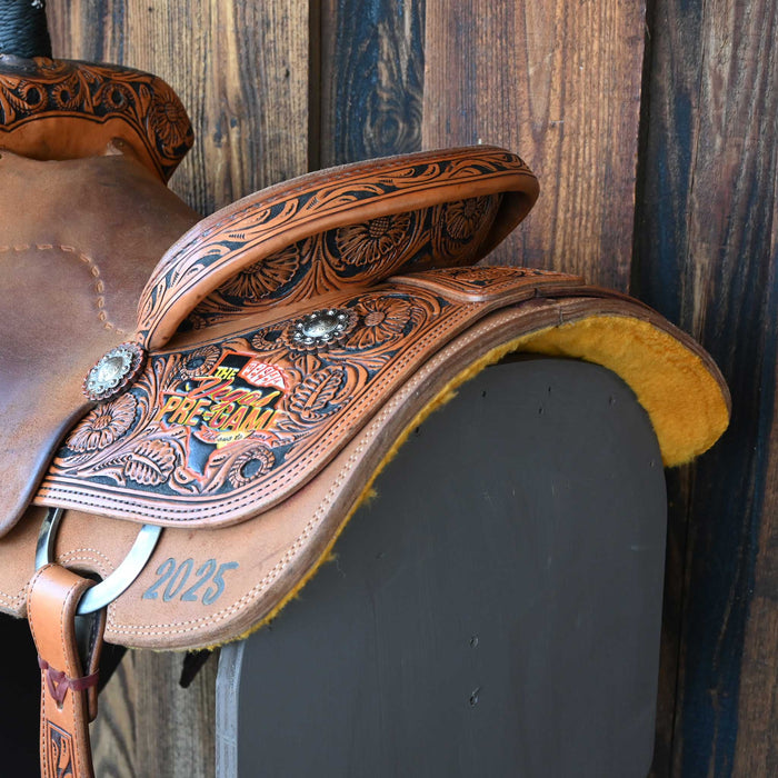 14.5" USED TRENT WARD TEAM ROPING SADDLE