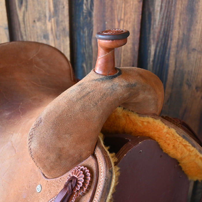 15.5" USED TESKEY'S PRO CUTTER RANCH CUTTER SADDLE