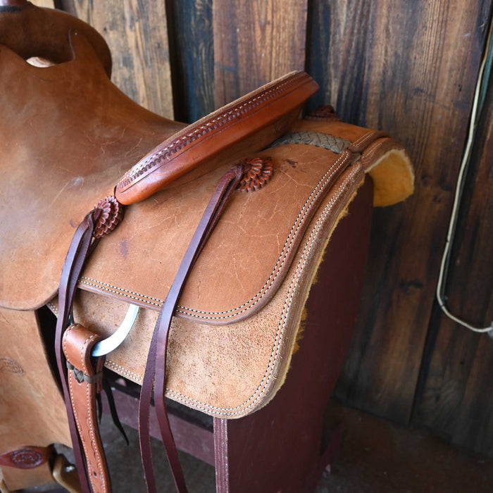 15.5" USED TESKEY'S PRO CUTTER RANCH CUTTER SADDLE