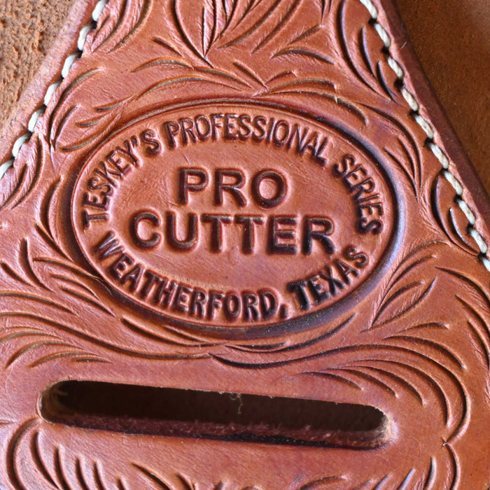 15.5" USED TESKEY'S PRO CUTTER RANCH CUTTER SADDLE