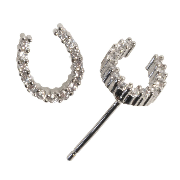 Silver Horseshoe Stud Earrings WOMEN - Accessories - Jewelry - Earrings Betty Oh