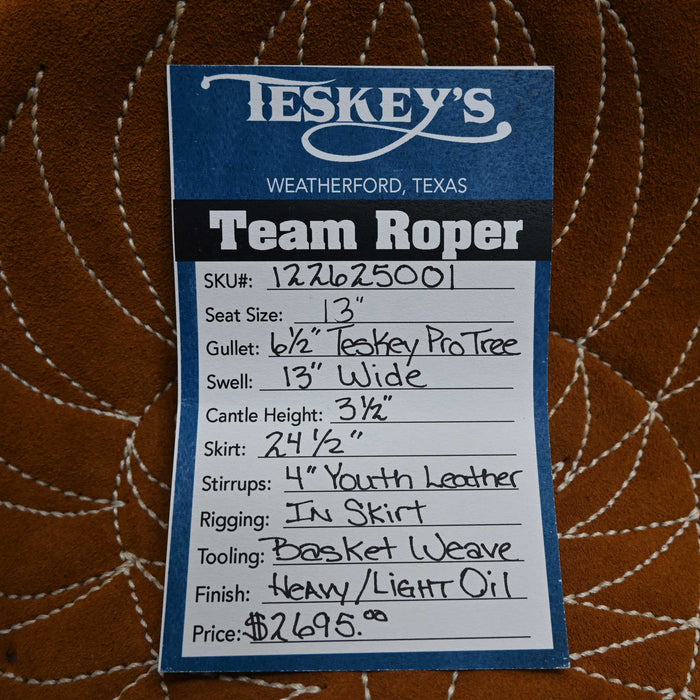 13" TESKEY'S TEAM ROPING SADDLE
