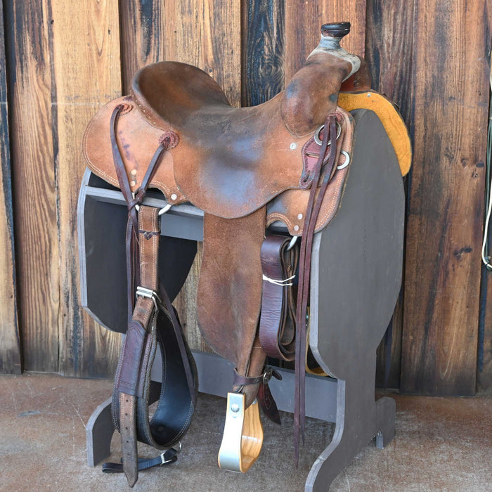 15" USED TESKEY'S STRIP DOWN RANCH SADDLE