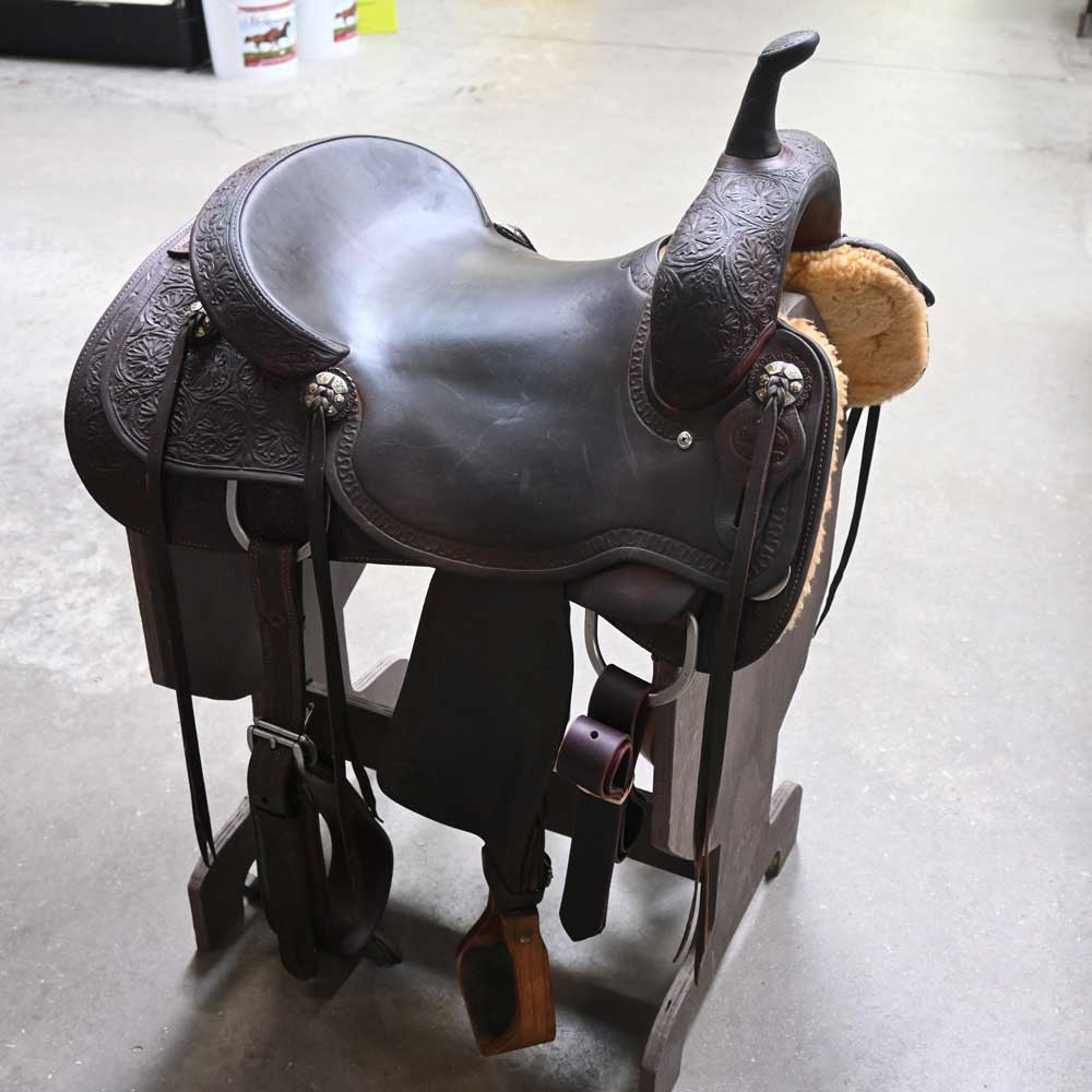 17" USED TIM PILAND CUTTING SADDLE Saddles Tim Piland