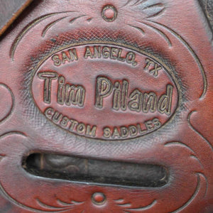 17" USED TIM PILAND CUTTING SADDLE Saddles Tim Piland