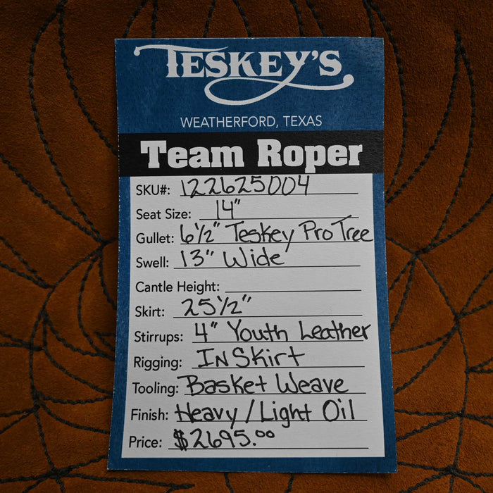 14" TESKEY'S TEAM ROPING SADDLE