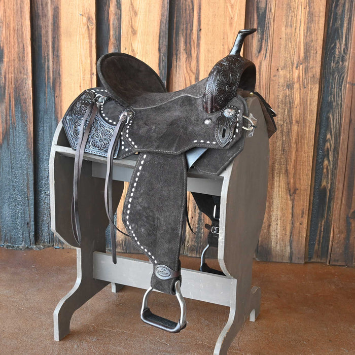 14" SEVEN LIGHTWEIGHT (FIBERGLASS TREE) BARREL SADDLE Saddles - New Seven Saddle