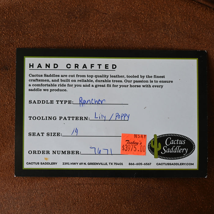 16" CACTUS RANCH SADDLE