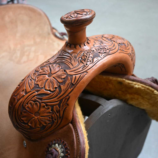 16.5" USED JEFF SMITH COW HORSE SADDLE Saddles - Used Jeff Smith