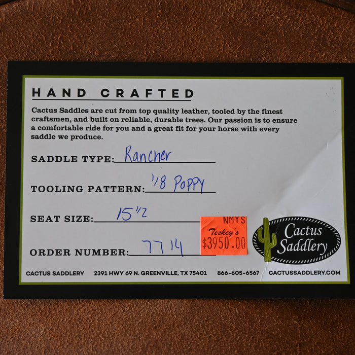 15.5" CACTUS RANCH SADDLE