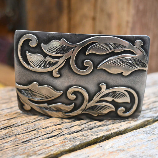 Turtle Jones Silver Mounted w/ Swirl Motif Belt Buckle ACCESSORIES - Additional Accessories - Buckles Turtle Jones