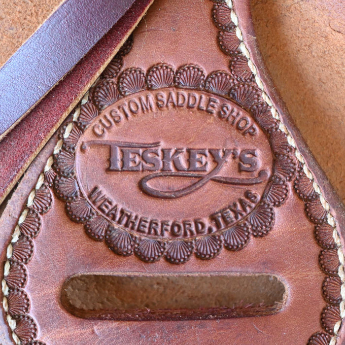 15" USED TESKEY'S RANCH CUTTER SADDLE