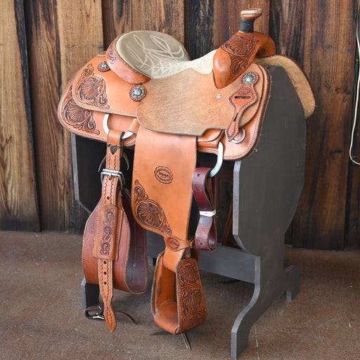 14" USED TESKEY'S CALF ROPING SADDLE Saddles - Used Teskey's Saddlery