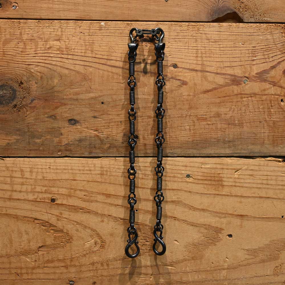 J. Rice 11.5" Black Coil Link Rein Chains Tack - Reins J. Rice   
