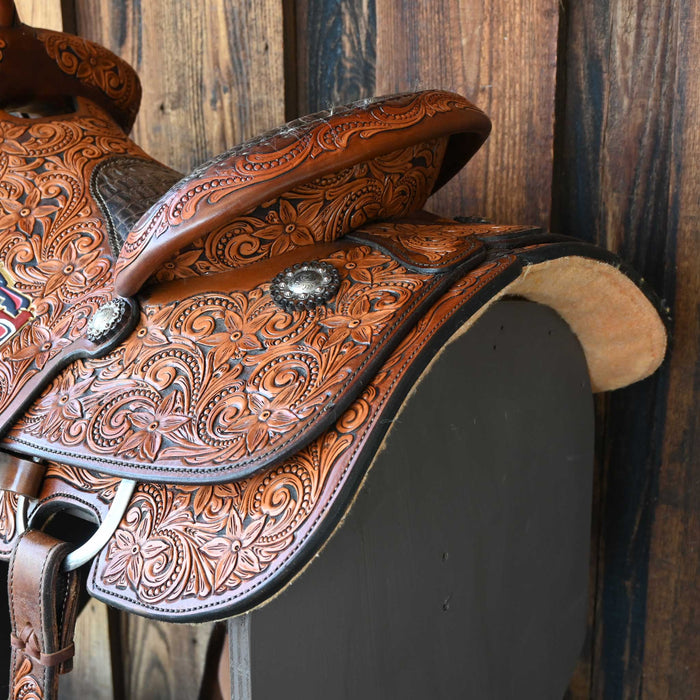 15" USED SCOTT THOMAS TEAM ROPING SADDLE