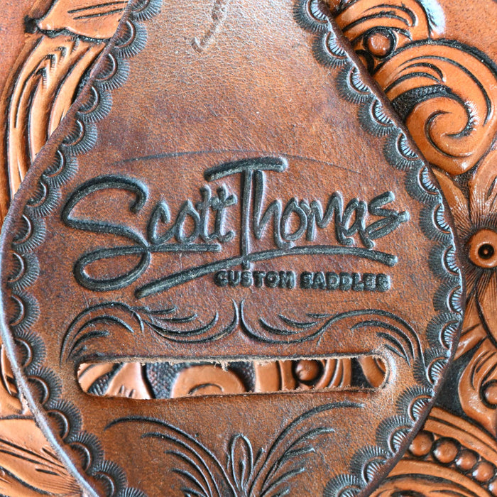 15" USED SCOTT THOMAS TEAM ROPING SADDLE
