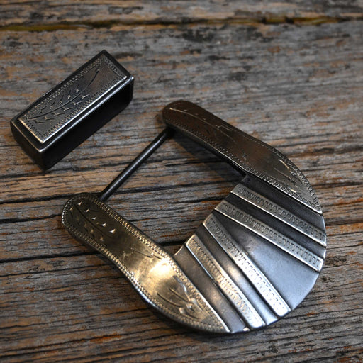 Turtle Jones 2 Piece Silver Mounted Belt Buckle ACCESSORIES - Additional Accessories - Buckles Turtle Jones