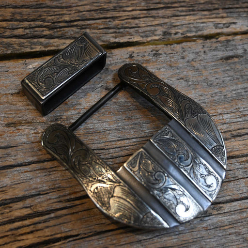 Turtle Jones 2 Piece Silver Mounted Belt Buckle ACCESSORIES - Additional Accessories - Buckles Turtle Jones