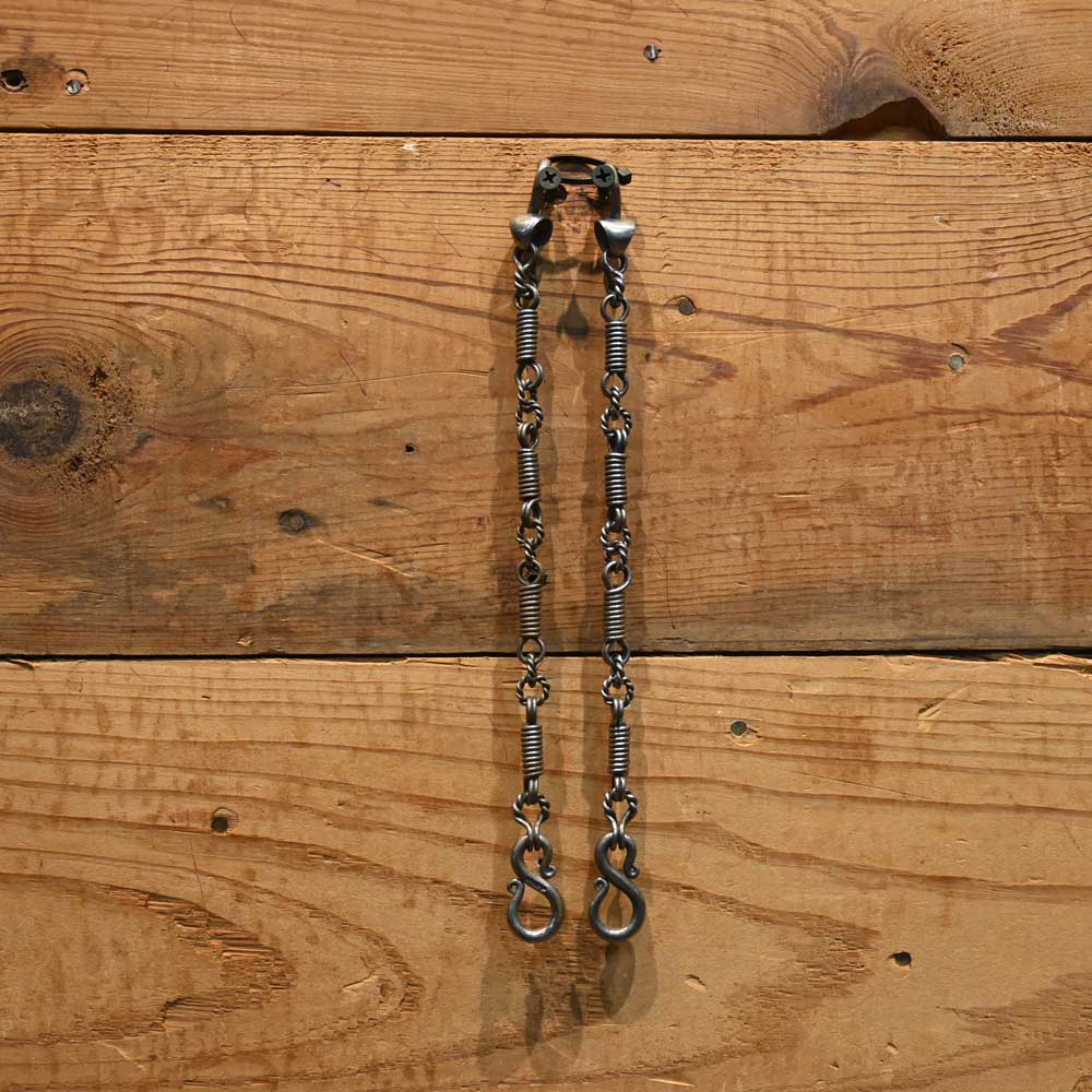 J. Rice 10" Gray Coil with Twist Rein Chains RC017 Tack - Reins J. Rice   