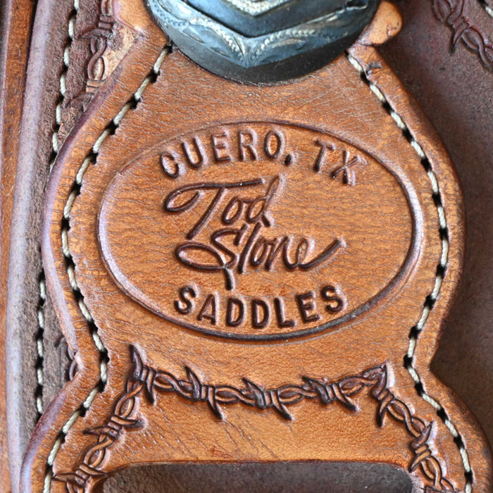13.5" USED TOD SLONE TEAM ROPING SADDLE
