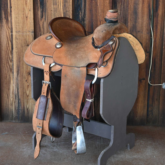 15" USED TESKEY'S TEAM ROPING SADDLE