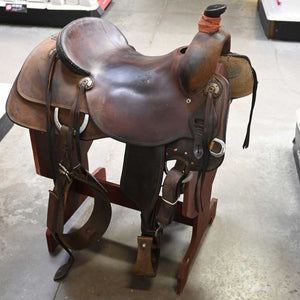 16.5" USED JEFF SMITH ROPING SADDLE Saddles Jeff Smith