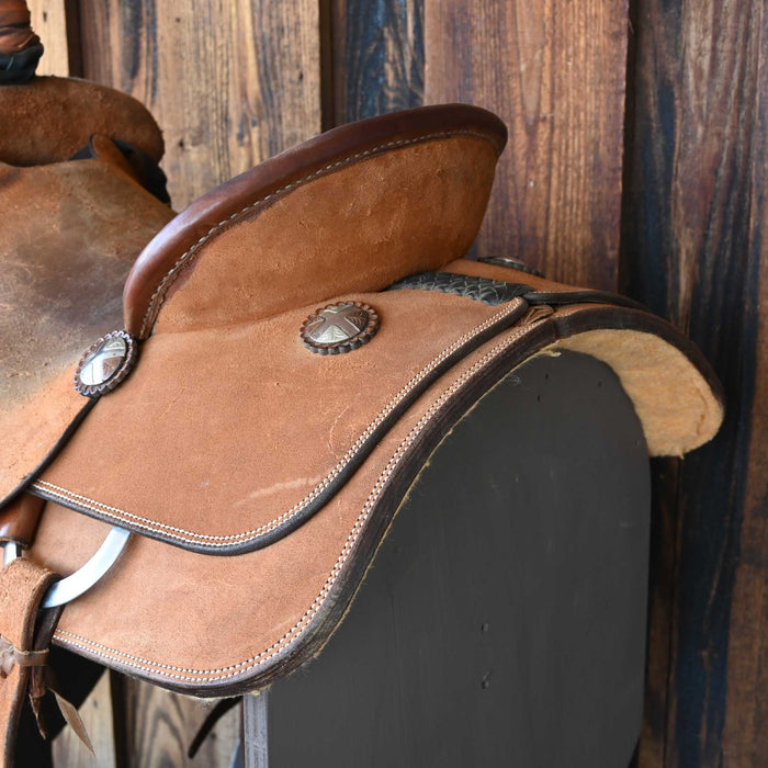 15" USED TESKEY'S TEAM ROPING SADDLE
