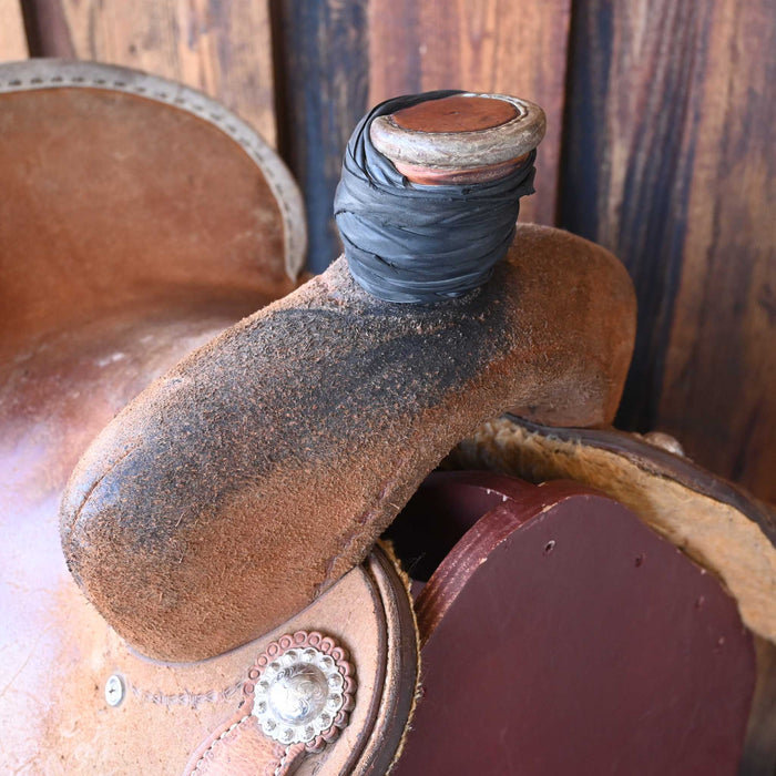 14" USED SLONE TEAM ROPING SADDLE