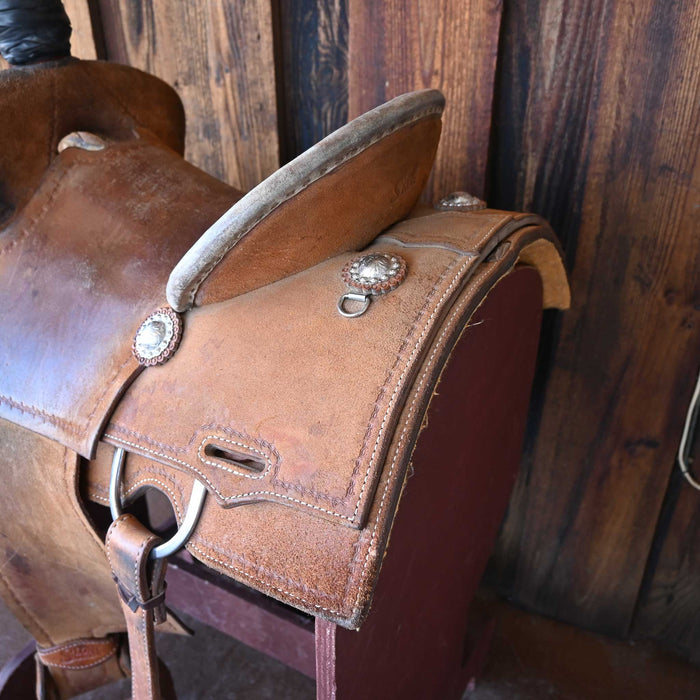 14" USED SLONE TEAM ROPING SADDLE