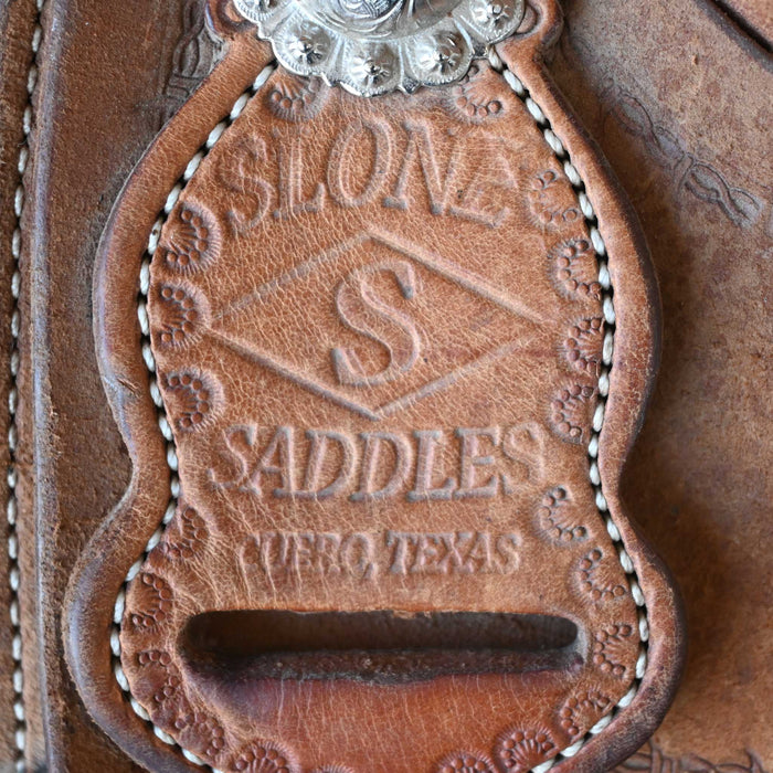 14" USED SLONE TEAM ROPING SADDLE