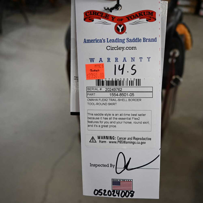 14.5" CIRCLE Y OMAHA FLEX2 TRAIL SADDLE Saddles Circle Y Saddlery   