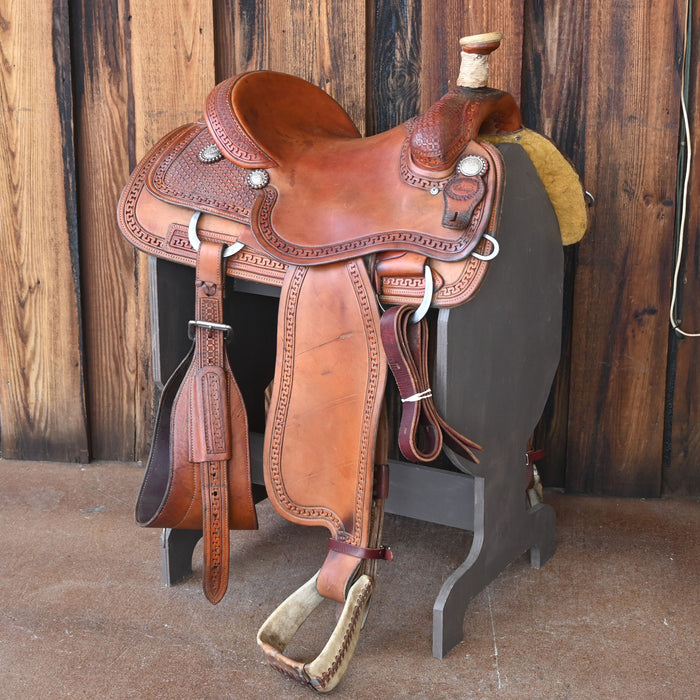 15" USED TESKEY'S TEAM ROPING SADDLE Saddles - Used Teskey's Saddlery