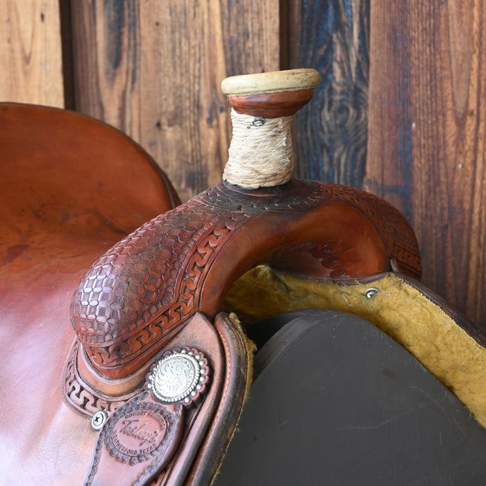 15" USED TESKEY'S TEAM ROPING SADDLE Saddles - Used Teskey's Saddlery