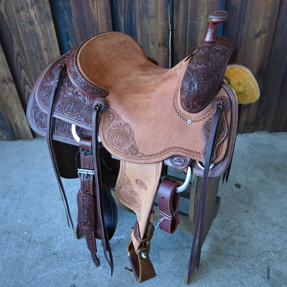 15" TESKEY'S PRO CUTTER RANCH CUTTER SADDLE Saddles TESKEY'S SADDLERY LLC   