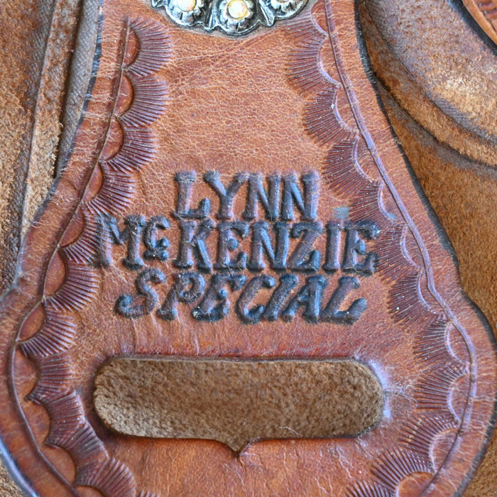 15" USED DOUBLE J LYNN MCKENZIE BARREL SADDLE