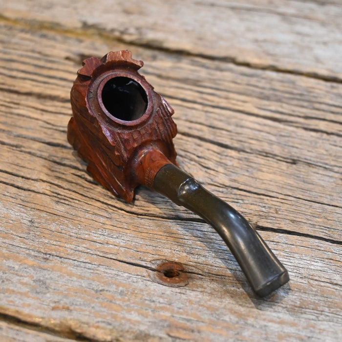 Hand Carved Briar Wood Indian Head Pipe Collectibles misc