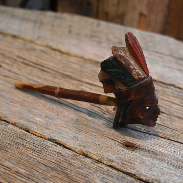 Hand Carved Wood Indian Head Pipe Collectibles misc