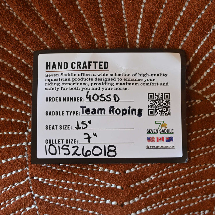 15" SEVEN TEAM ROPING SADDLE