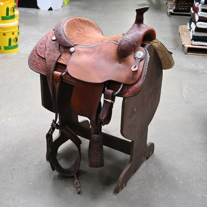 15" USED BILLY COOK TEAM ROPING SADDLE