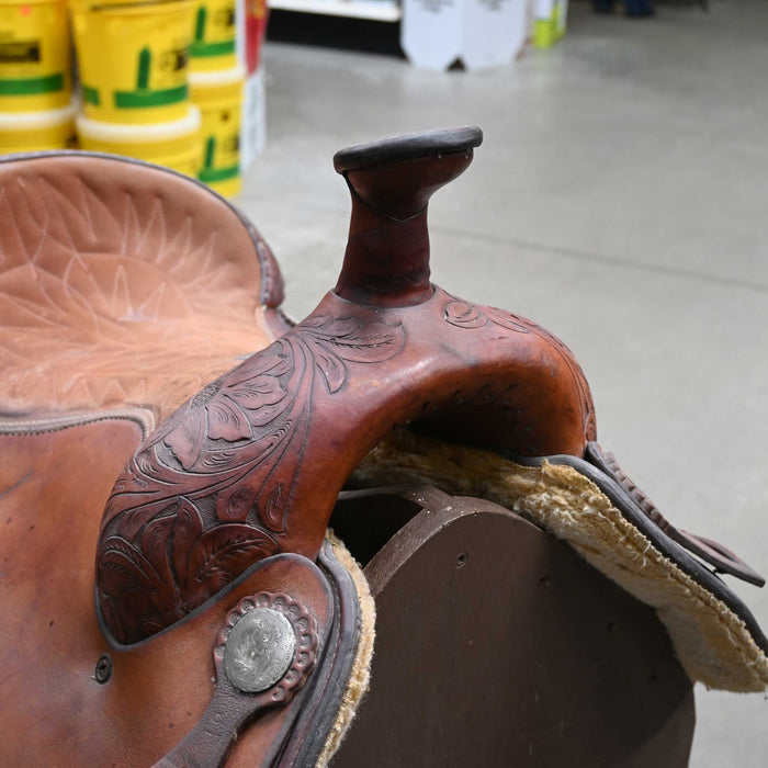 15" USED BILLY COOK TEAM ROPING SADDLE