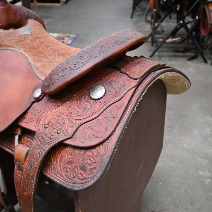 15" USED BILLY COOK TEAM ROPING SADDLE