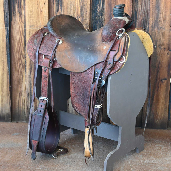 16" USED HANGING H RANCH SADDLE