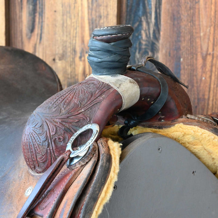 16" USED HANGING H RANCH SADDLE