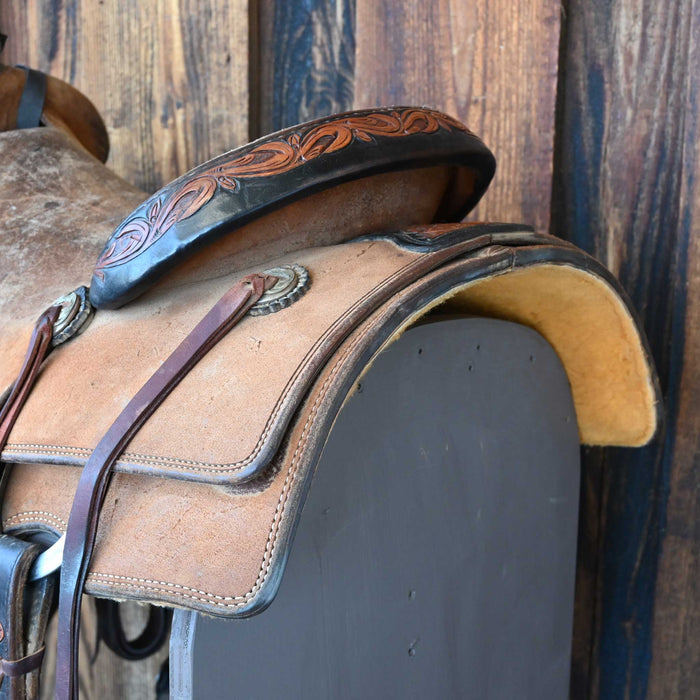 15" USED TRENT WARD PLATINUM SERIES TEAM ROPING SADDLE