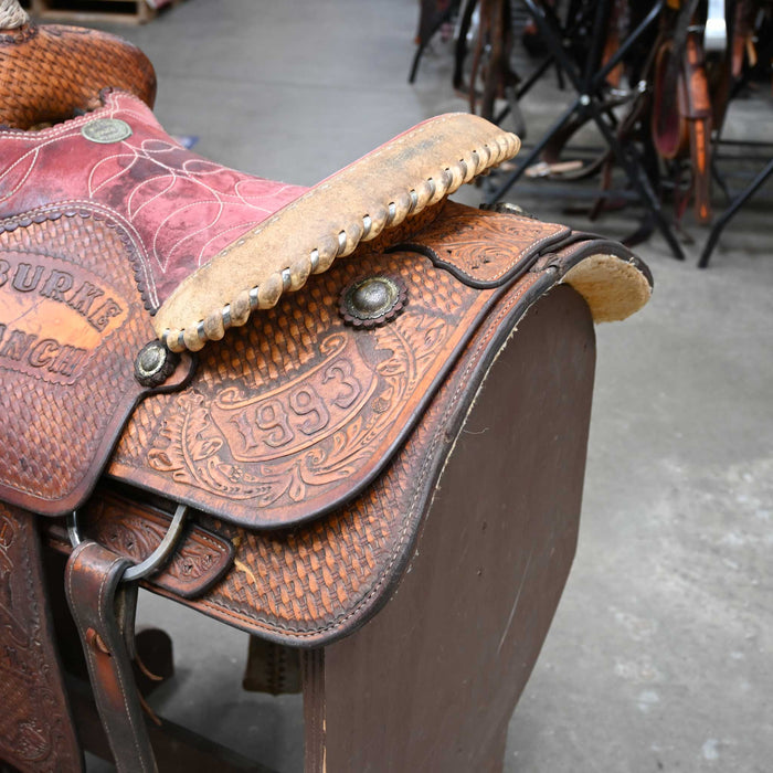 14" USED PAUL AMMERMAN TEAM ROPING SADDLE