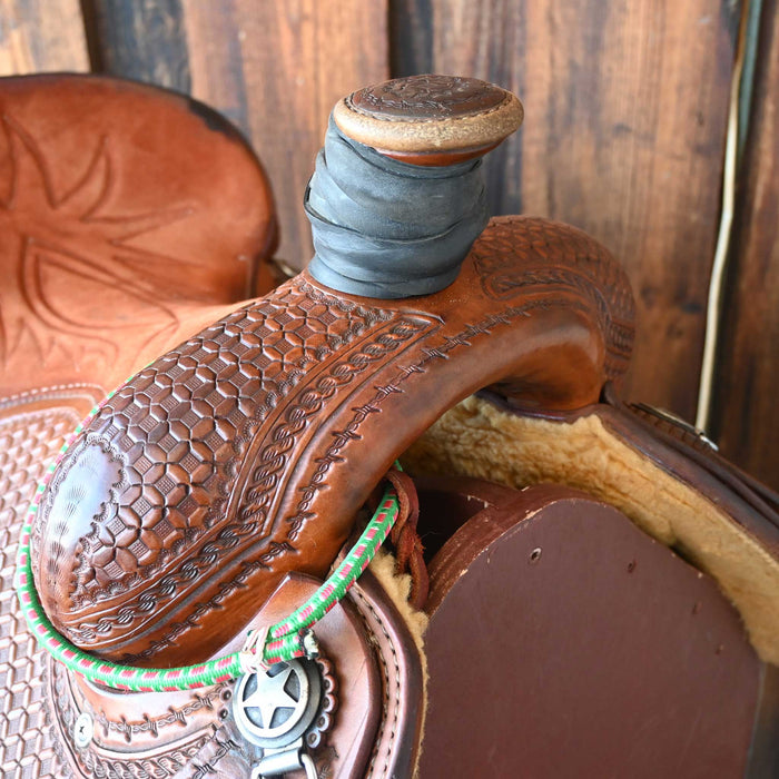 14.5" USED TODD JEYS TEAM ROPING SADDLE