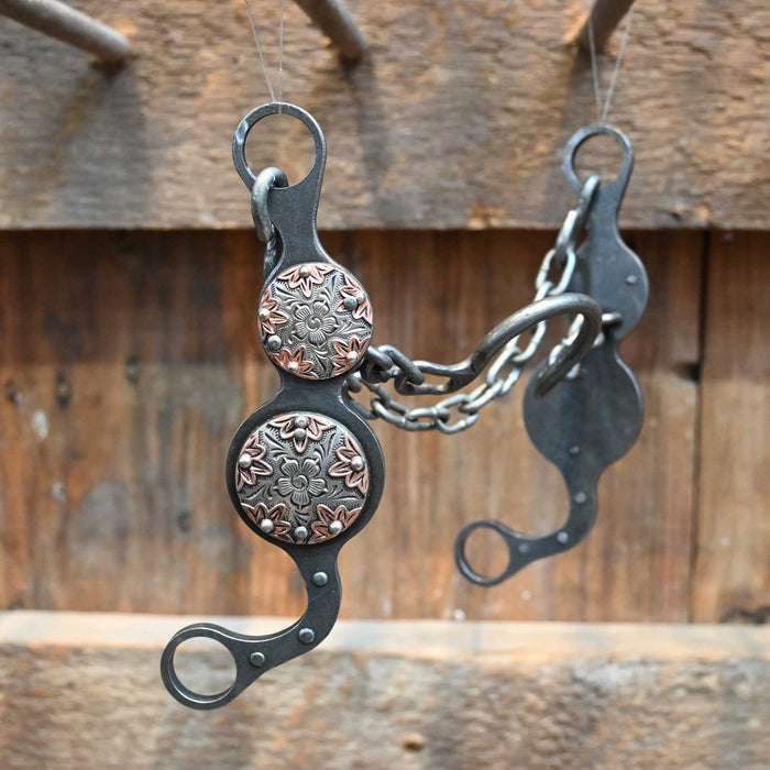 Paul Petska Ported Chain Bit w/ Silver Star Conchos Tack - Bits Paul Petska