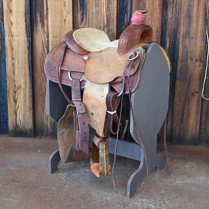 13" USED TEAM ROPING SADDLE