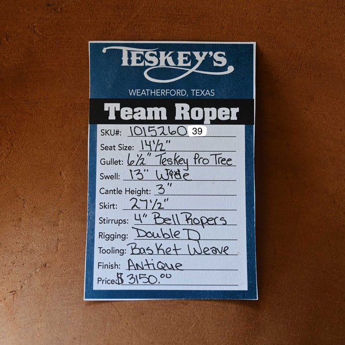 14.5" TESKEY'S TEAM ROPING SADDLE