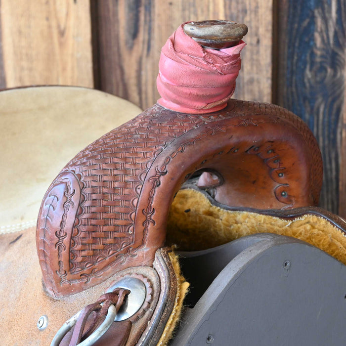 13" USED TEAM ROPING SADDLE